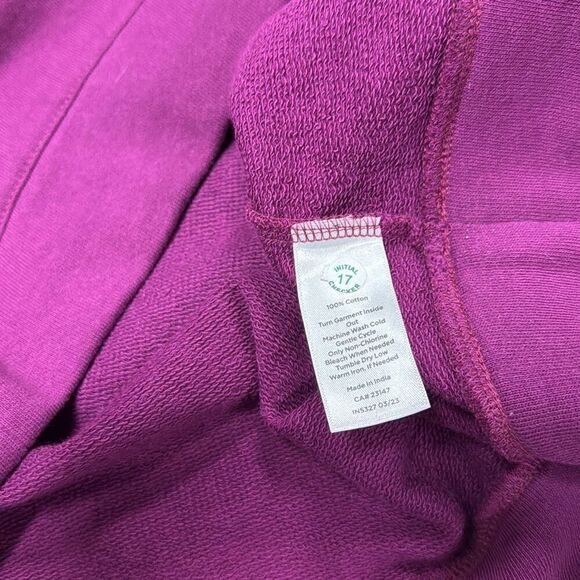 Talbots Women’s Plum Ruffle Trim Raglan Sweatshirt Size Large NEW - Picture 8 of 8